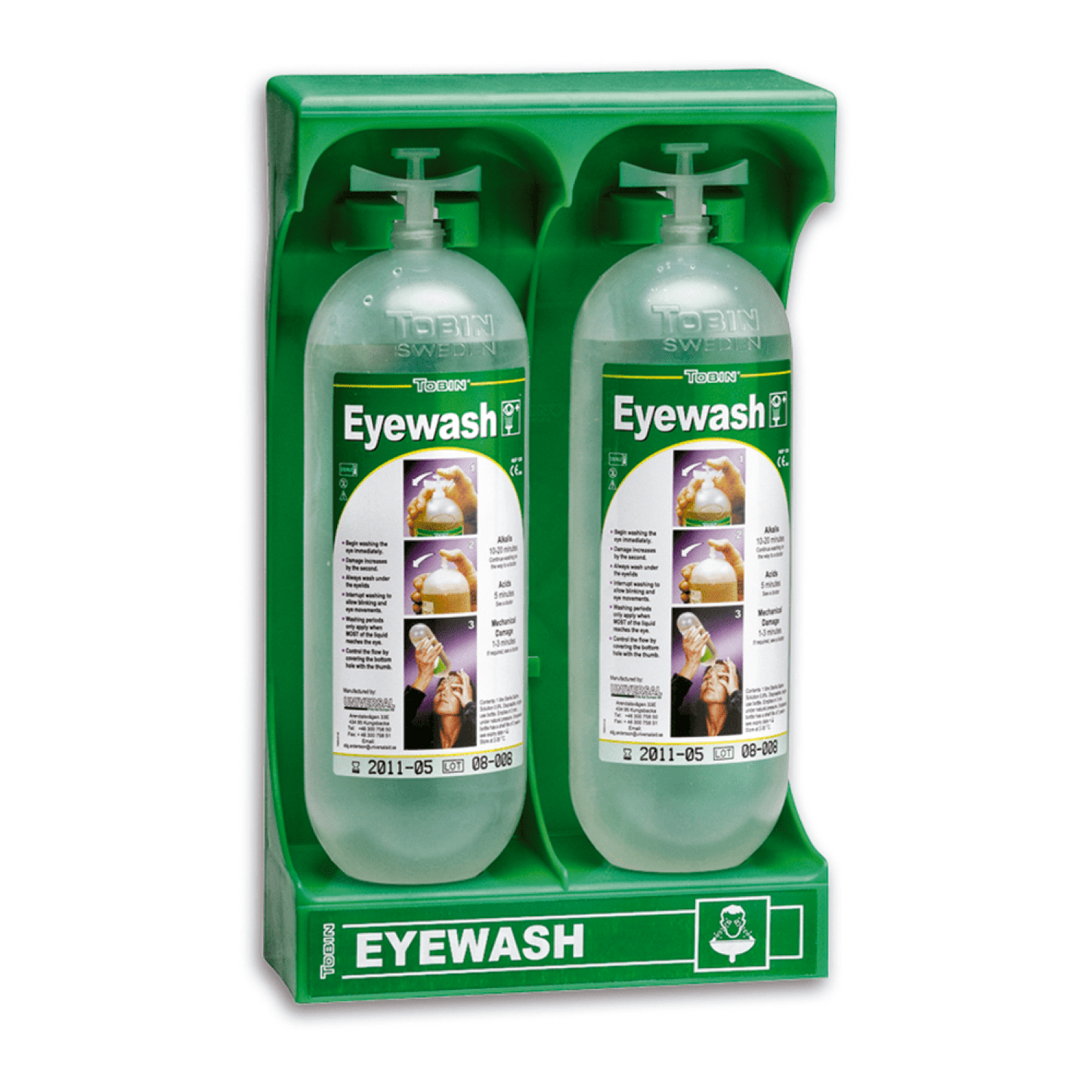 Botella Lavaojos con Soporte Tobin (2 un)