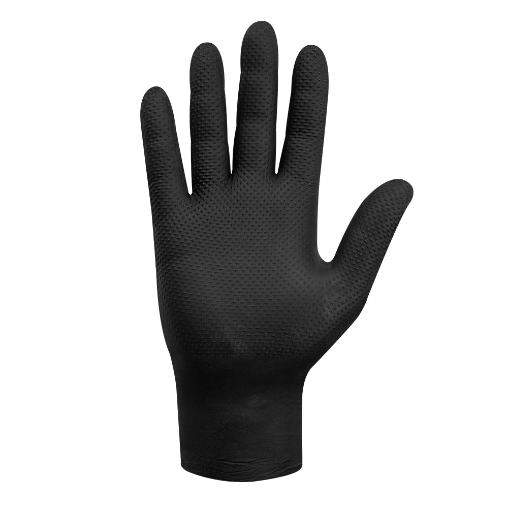 Guante nitrilo texturizado negro 8.0gr raven steelpro 100uds