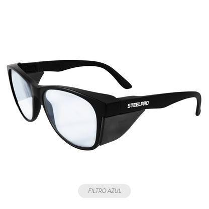 Lente Seguridad Safeblack Claro Blue Blocker Steelpro